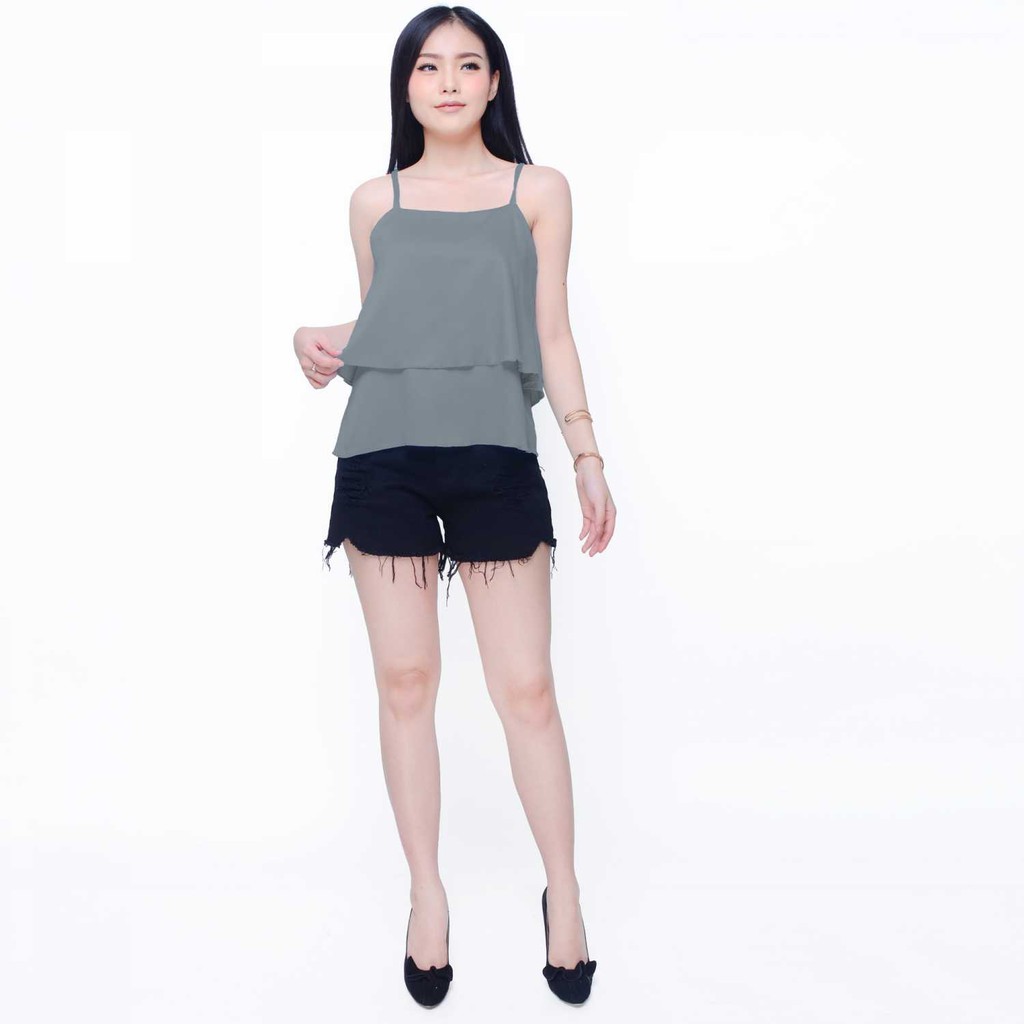 Tanktop Camisoles Singlet wanita Gaya Korea