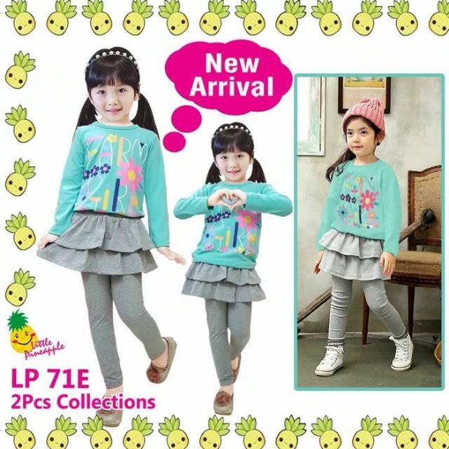 Set anak little pineapple legging rokcel