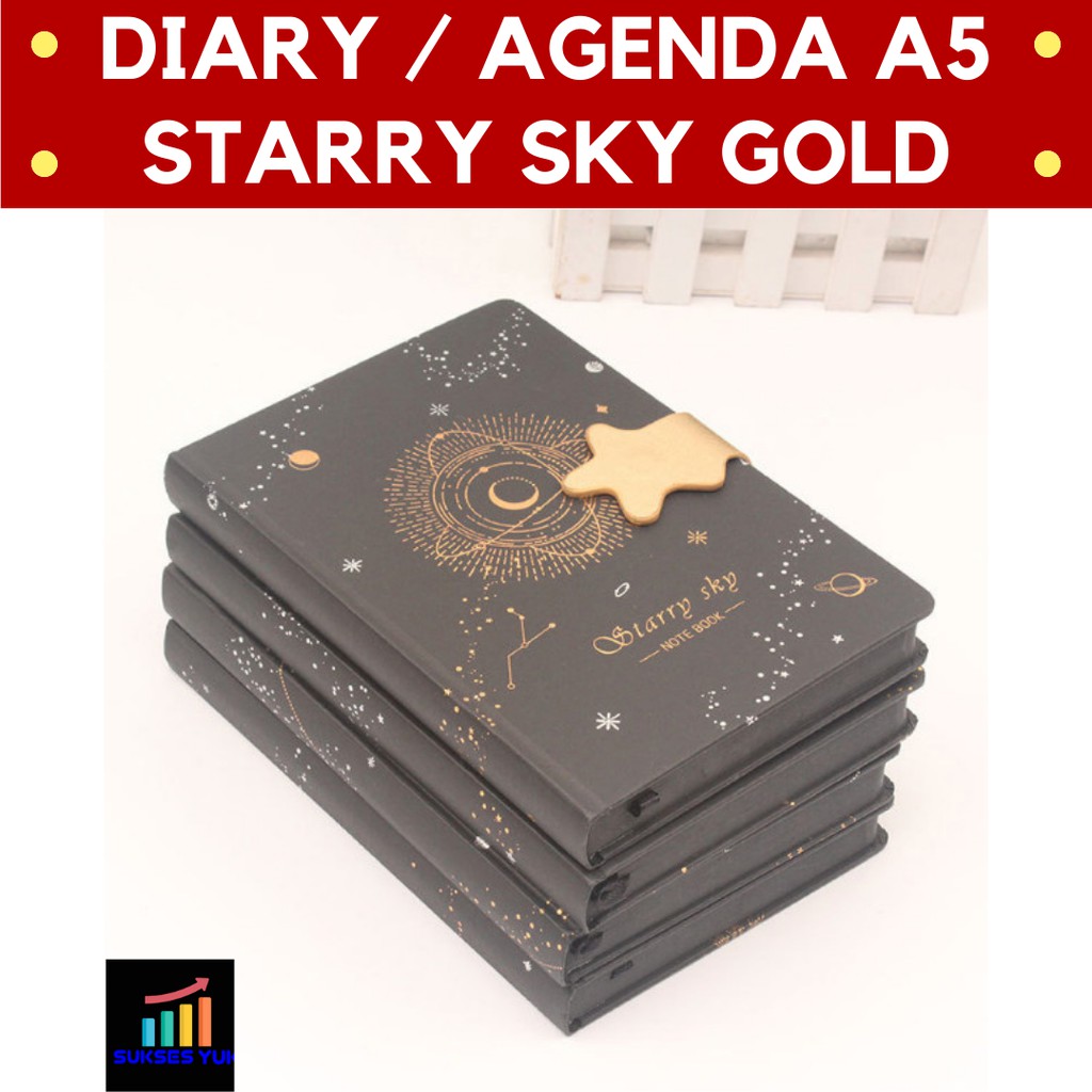 

Buku A5 Agenda Diary STARRY SKY GOLD