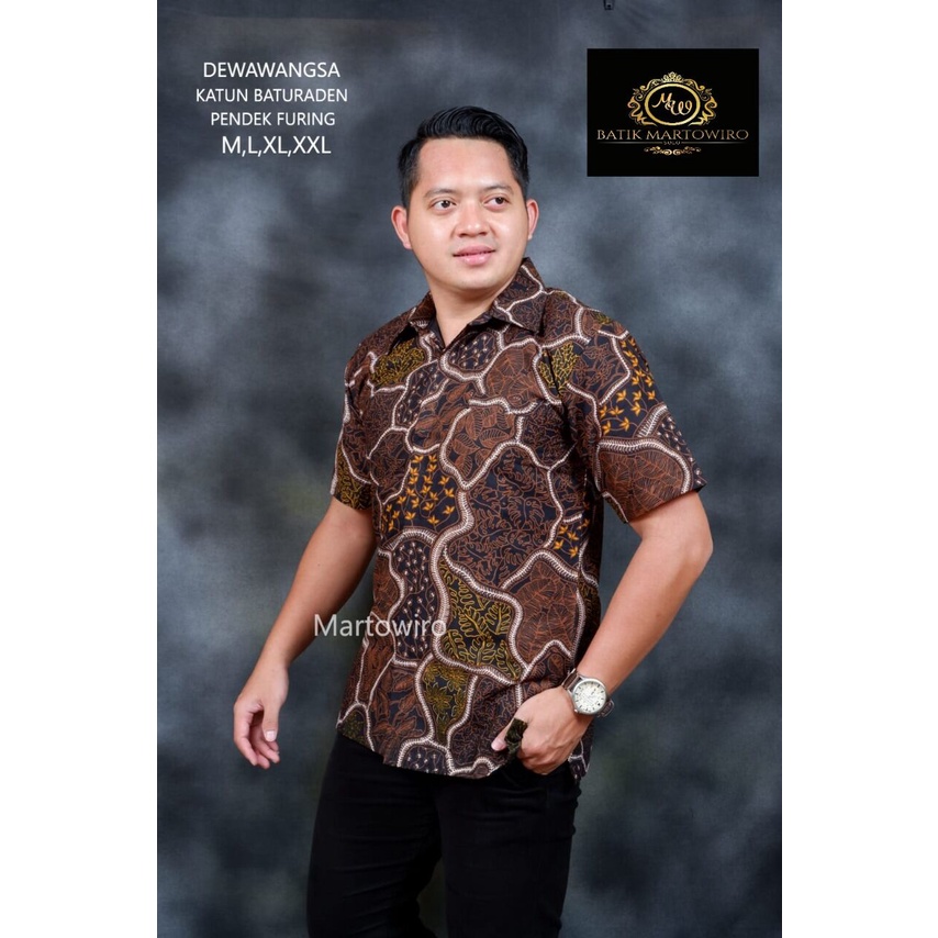 kemeja batik pendek terbaru 2022 GODONG TUMPUK / baju batik lengan pendek bahan katun halus sragenan lapis furing reguler fit / batik cowok keren ready size M-XXL