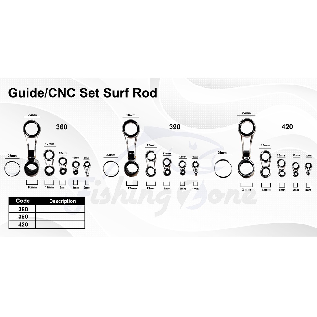 Cincin Set Surf Telescopic Rod - Mamarit Joran Antena Surf 360 390 420 komplit