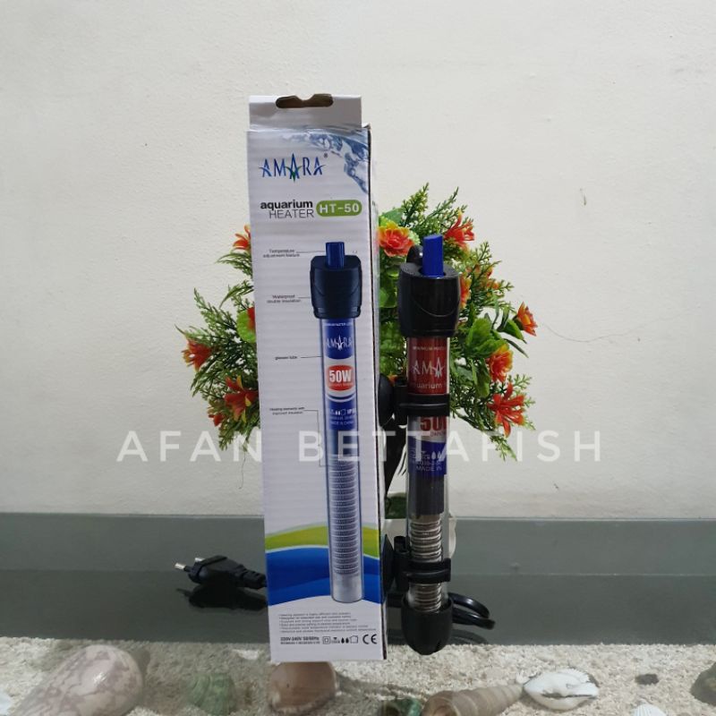 HEATER AMARA HT 50 75 100 WATT PEMANAS AOR AQUARIUM KOLAM AKUARIUM AQUASCAPE