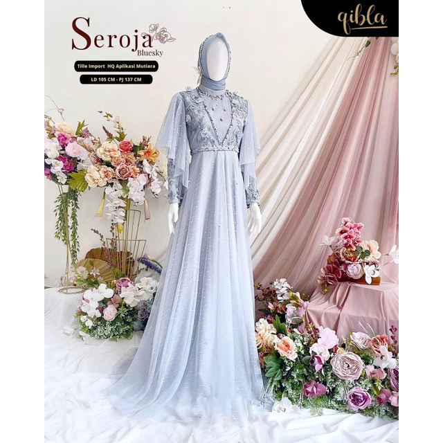 SEROJA EXCLUSIVE DRESS | GAMIS PESTA BRUKAT MUTIARA #fashionmuslimah