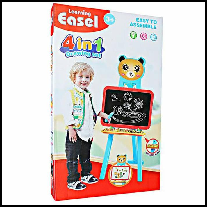

Terbaru!! Mainan Edukasi Anak Learning Easel 4 In 1 Papan Tulis Magnetic Board