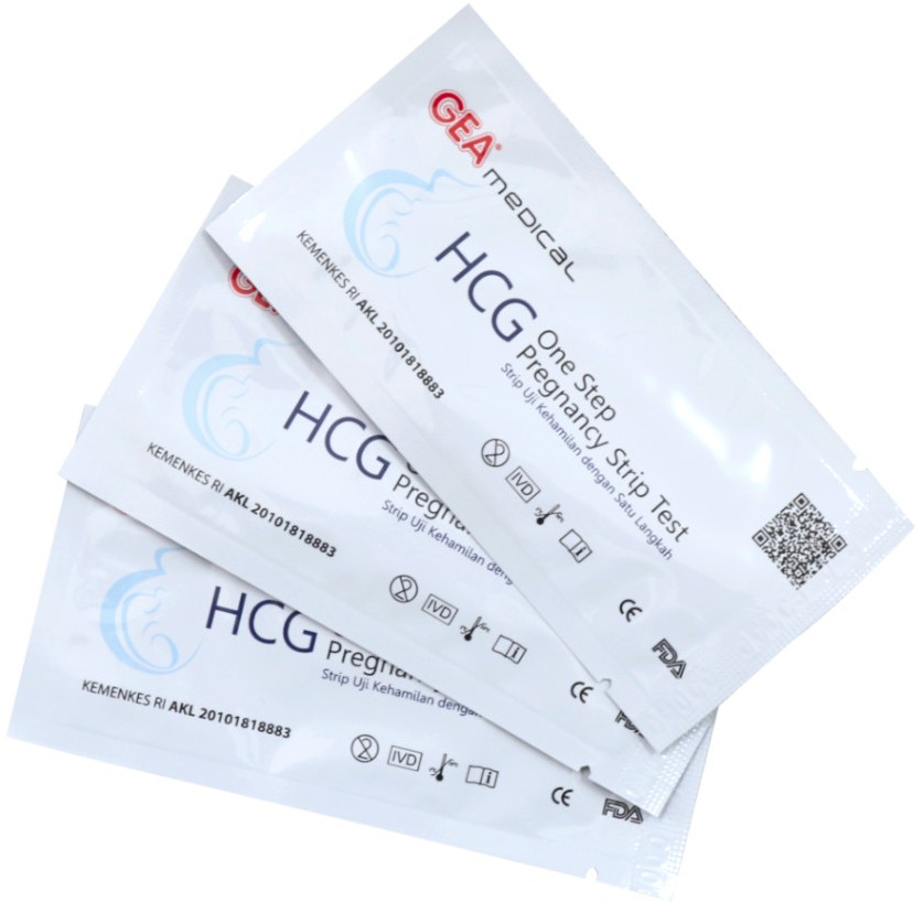 GEA HCG Strip Test Kehamilan / Uji Kehamilan - Test Pack Box Isi 50