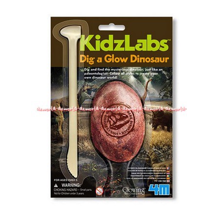 4M Kidzlab Dig a Glow Dinosaurus Mainan Pecah Telur Fosil Dino