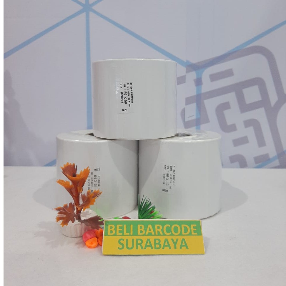 LABELBARCODE SEMICOATED 80 X 50 ( 1 LINE ) @1000 - 80X50 SEMICOATED