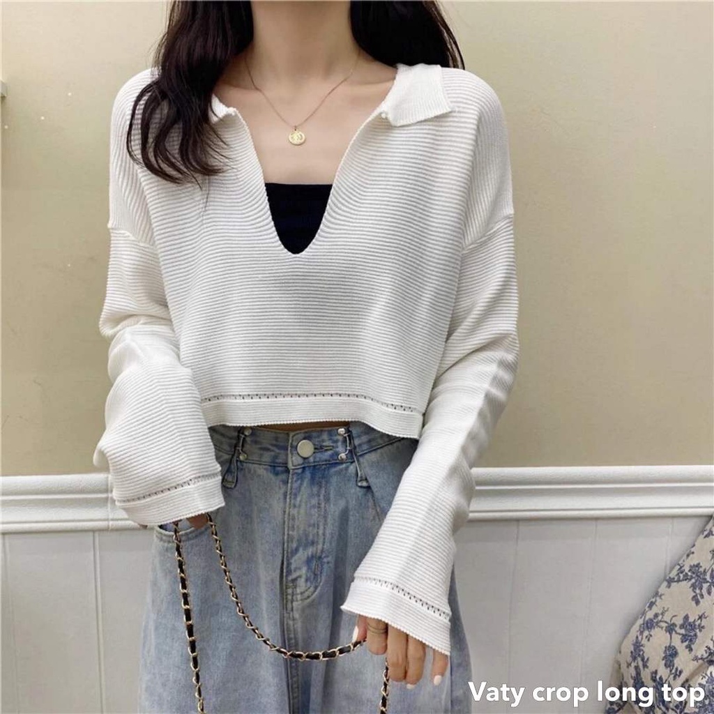 Vaty crop long top - Thejanclothes