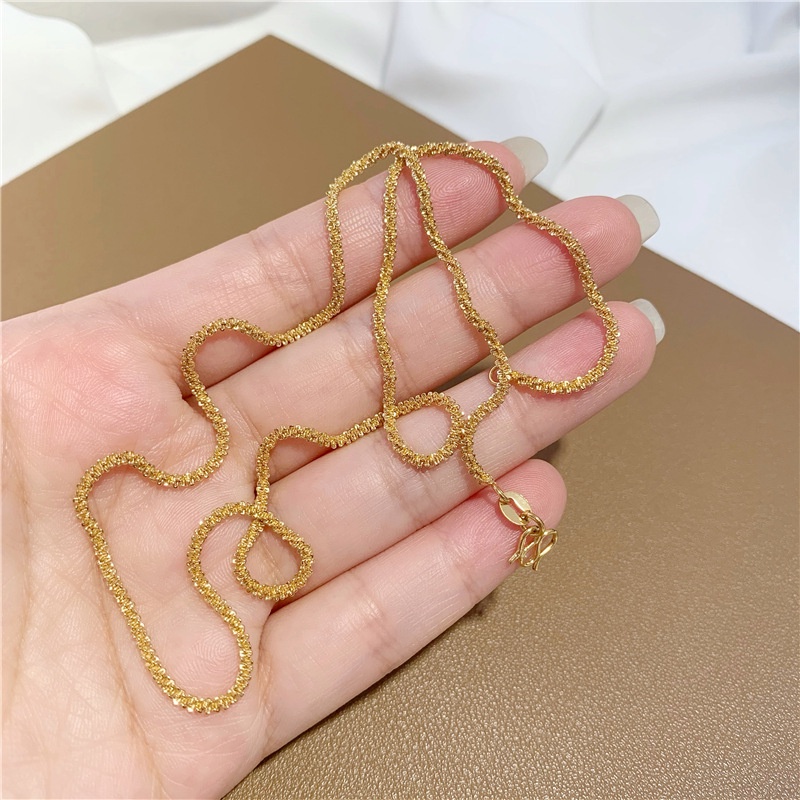 Kalung Rantai Klavikula Gold Bentuk Bintang Ulat Untuk Wanita