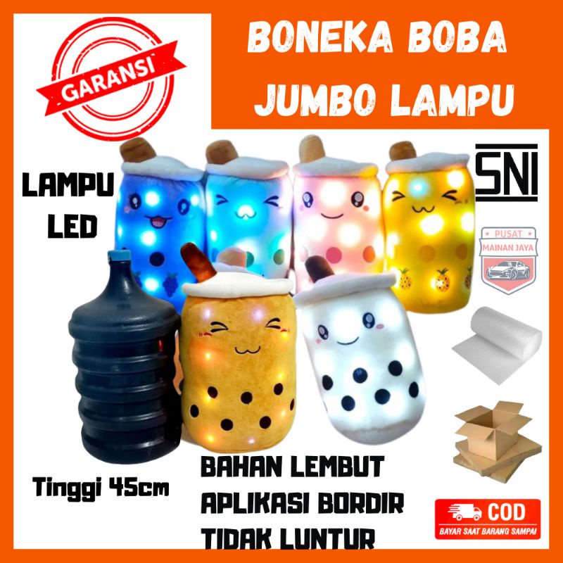 Boneka boba led jumbo murah bahan halus SNI boneka boba jumbo 70cm murah boneka boba led beranak