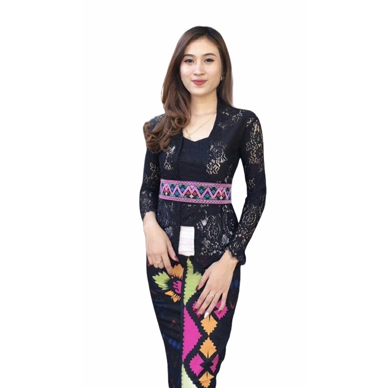 Set kebaya PANJANG kutubaru+kamen jadi+obi