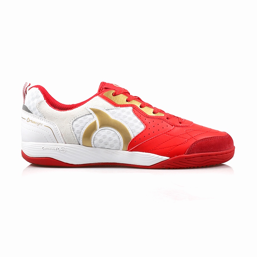 SEPATU FUTSAL ORTUSEIGHT JOGOSALA RAMPAGE - Ortred White Gold (100% ORIGINAL)