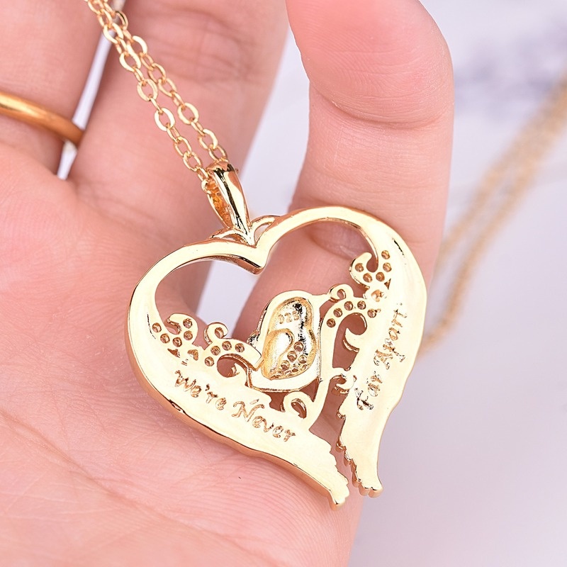 [Ready Stock]Fashion Creative Gold-Plated Bird Heart-Shaped Pendant Necklace