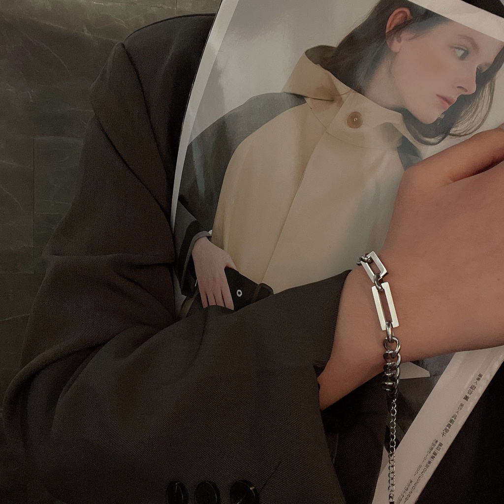 Gelang Rantai Bahan Titanium Steel Gaya Retro