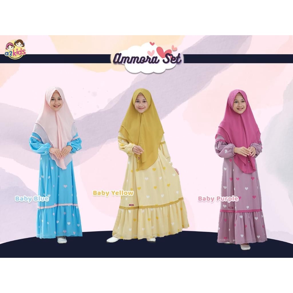 SET GAMIS ANAK//GAMIS AMMORA BY A2KIDS//ORIGINAL PRODUCT//SETELAN GAMIS ANAK PREMIUM BRANDED