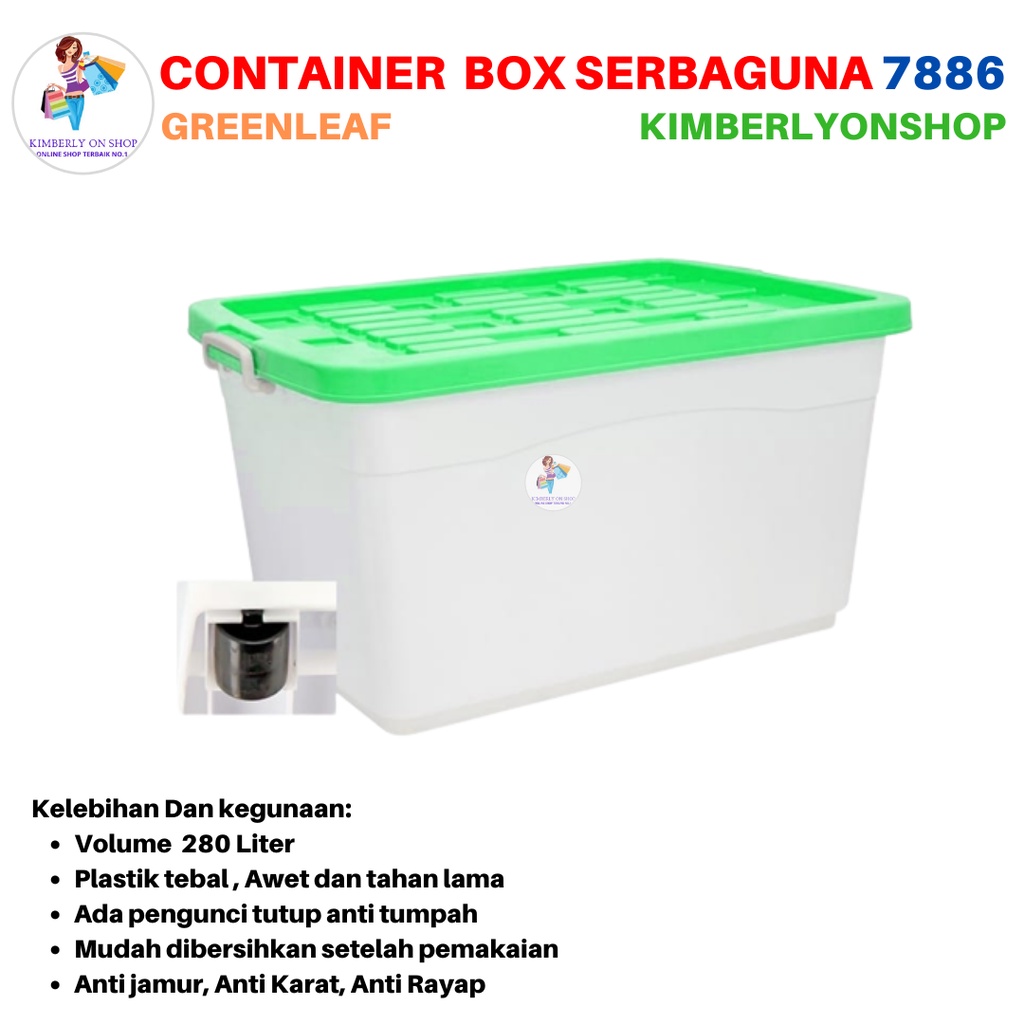 Container Box Tempat Penyimpan 280 Liter 7886 Sierra Green Leaf