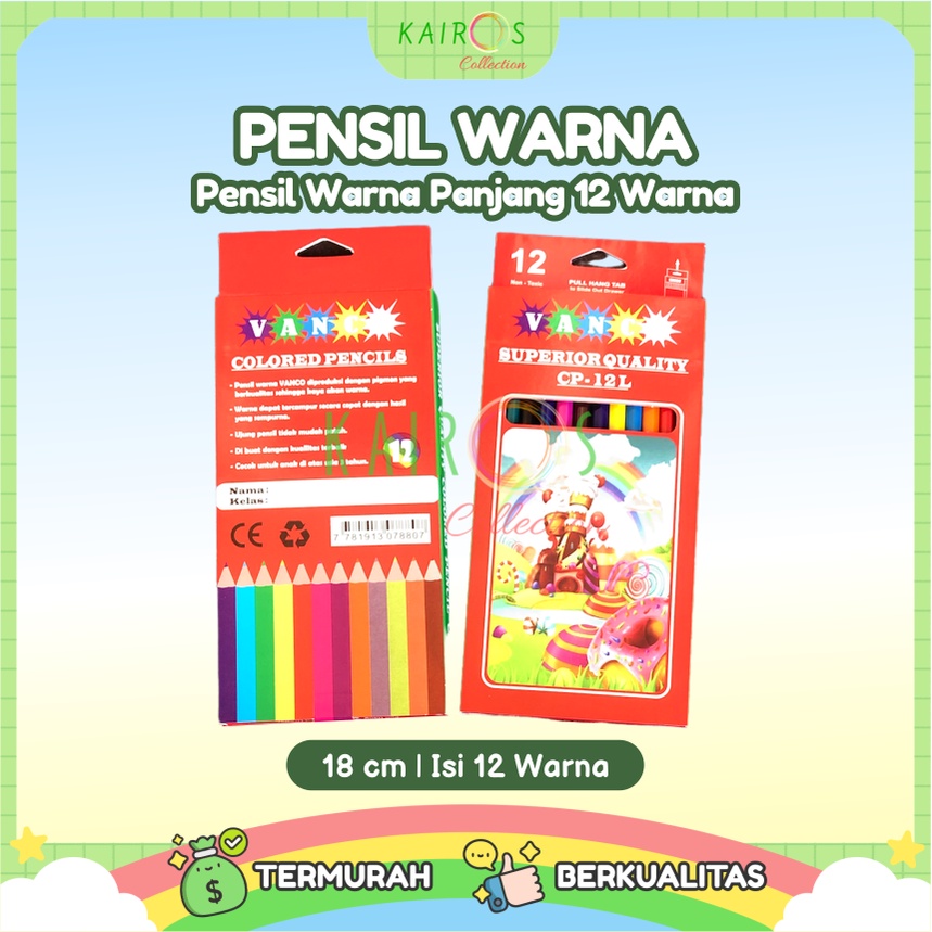 Pensil Warna Panjang Isi 12 Warna