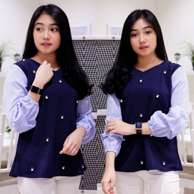 HR Blouse Sabyna Navy GJ