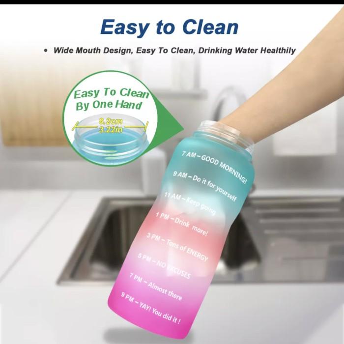 QuiFit 2L Botol Minum Motivasi Dengan Sedotan Original QuiFit