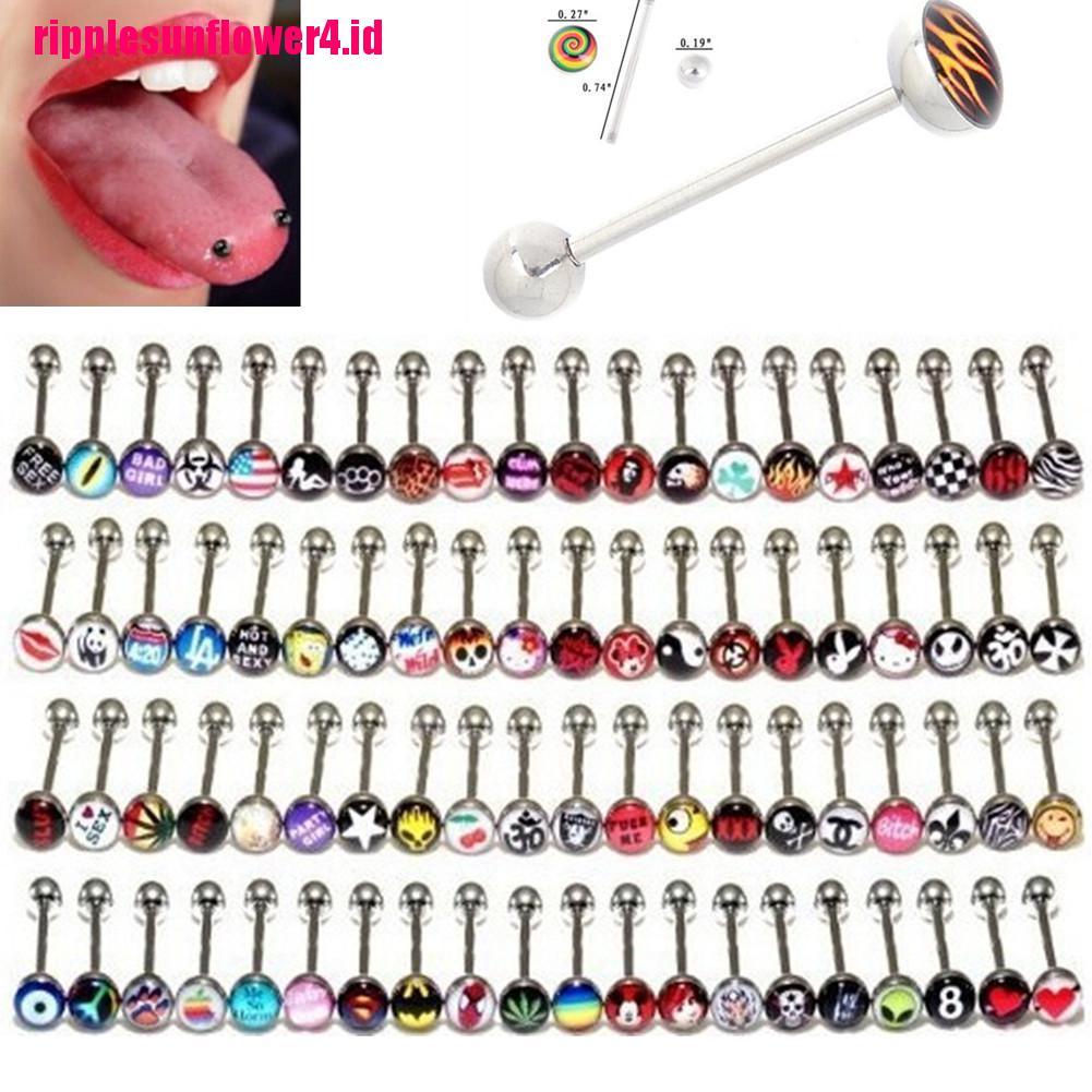 30pcs / Set Anting Tindik Lidah / Tubuh Bentuk Barbel Bahan Metal Steel Untuk Wanita