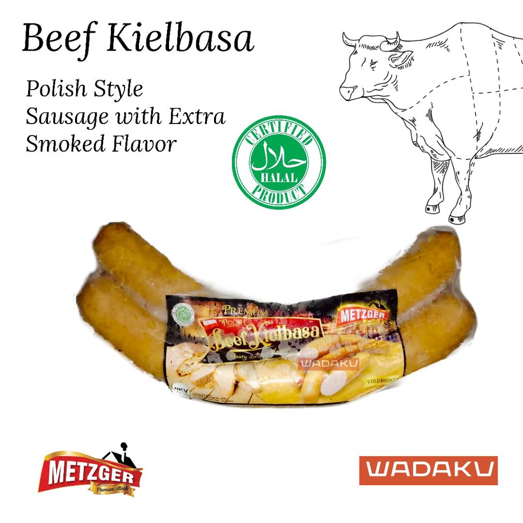 

Beef Kielbasa Polish Style Sausage Halal Metzger 180gr