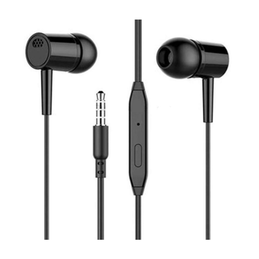 Earphone D21 original stereo bass music telfon headset mic