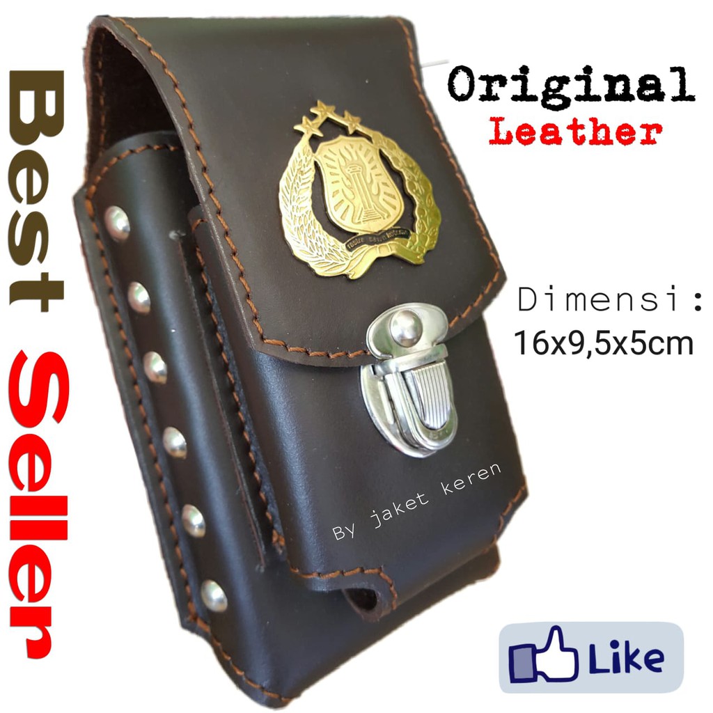 Dompet HP kulit sapi asli warna hitam dan coklat logo Dompet HP kulit sapi asli warna hitam dan coklat logo