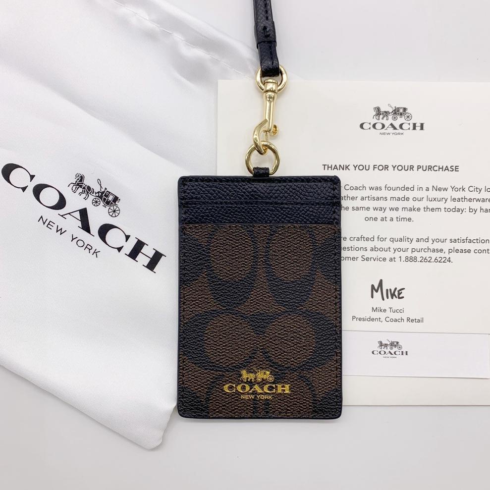 

(N2K4) ⭐️ (Original) COACH lanyard Kartu kerja Pemegang kartu id DIY klasik Name tag holder Four color //Produk@nyaman