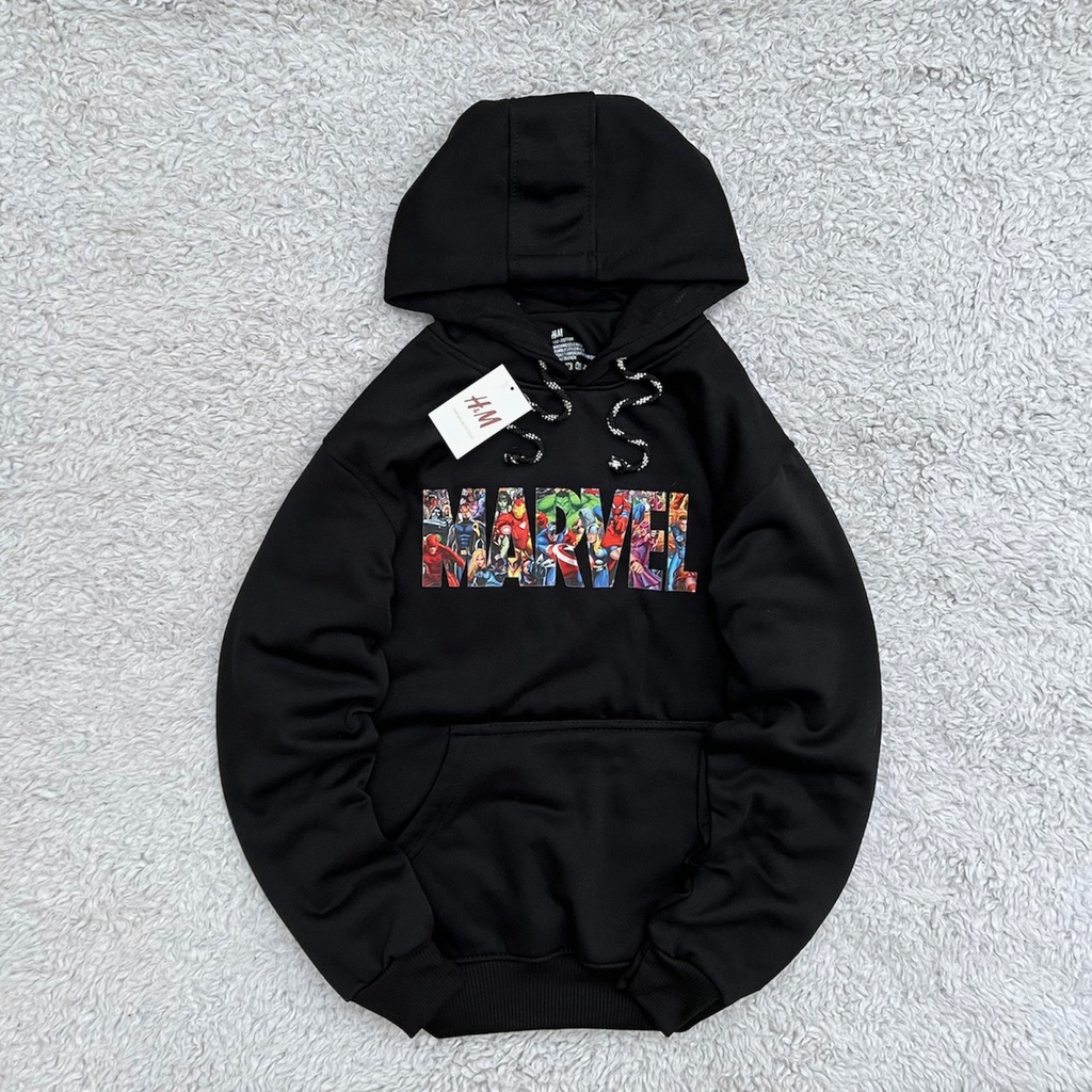 Sweater Hoodie Crewneck Marvel H&amp;M Black Premium Full Tag | Hoodie Kasual | Crewneck Marvel Black