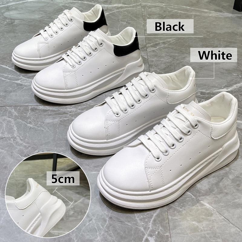 【CUCI GUDANG 】Sepatu Sneakers wanita putih Korea baru siswa bersol tebal sepatu olahraga kasual bernapas