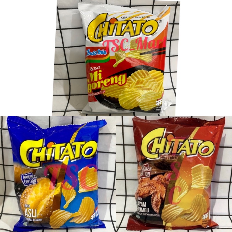 

Keripik Kentang Chitato Ayam Bumbu / Chitato Original / Chitato Mi Goreng / Chitato / rasa / Original / Asli / Edision / Edition / Chicken /Edision / Spicy / Flavour / pedas / ayam / bumbu / mi / mie / goreng / indomie / Keripik Kentang