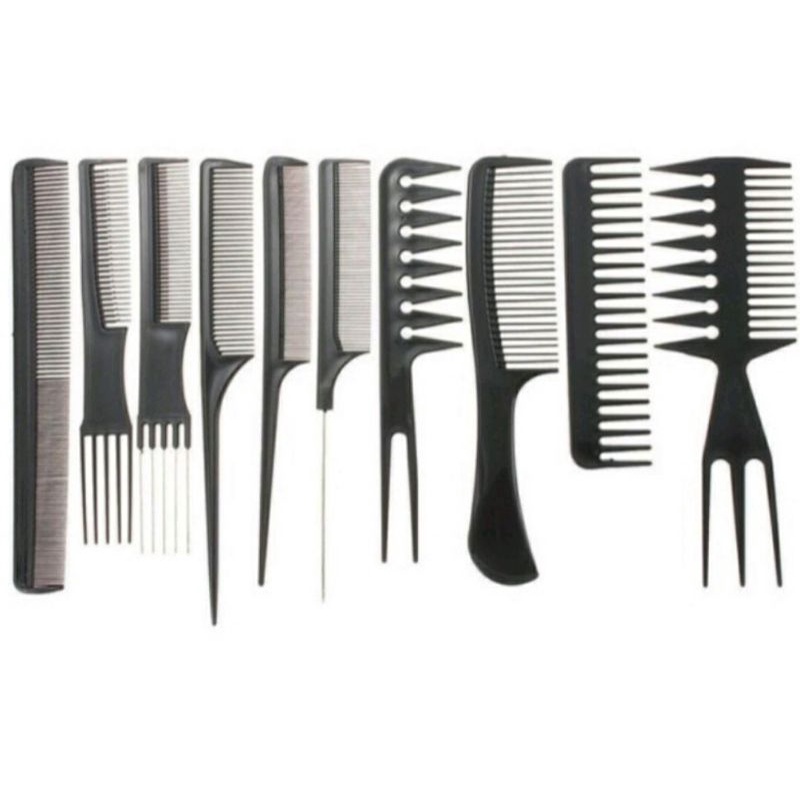 Sisir Rambut Pria Wanita Satu Set isi 10 / Sisir Barbershop/ Pangkas Rambut