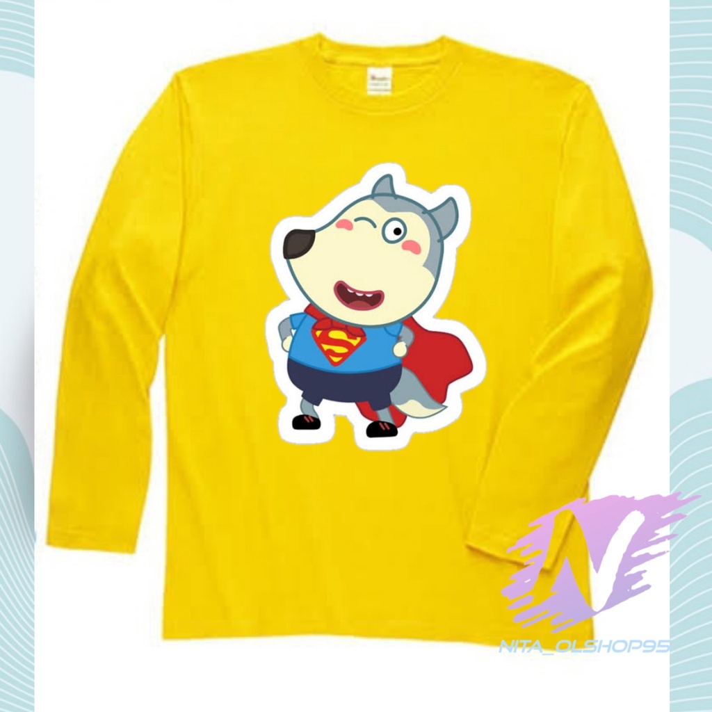 KAOS ANAK WOLFOO TERBARU BAJU LENGAN PANJANG WOLFO SUPERHERO