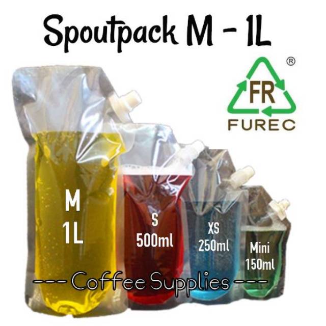 POUCH SPOUTPACK M 1000 kemasan kantong spout packaging cairan liquid pengganti botol 1L spout pack