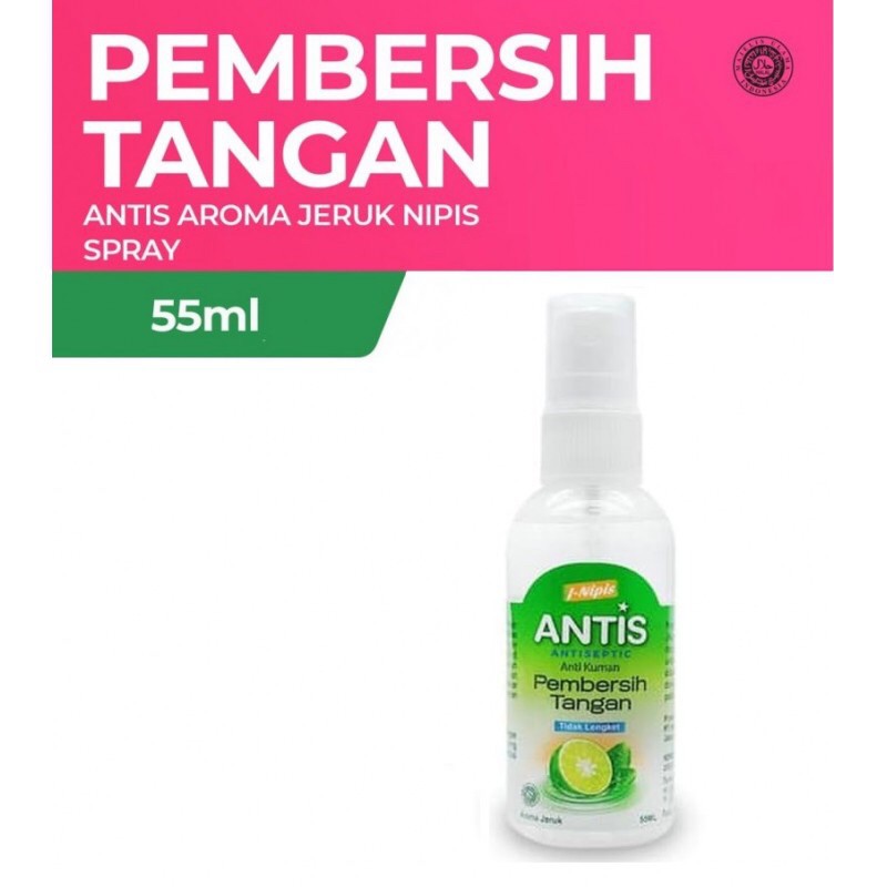 Antis Spray / Gel Hand Sanitizer 55ml - Jeruk Nipis