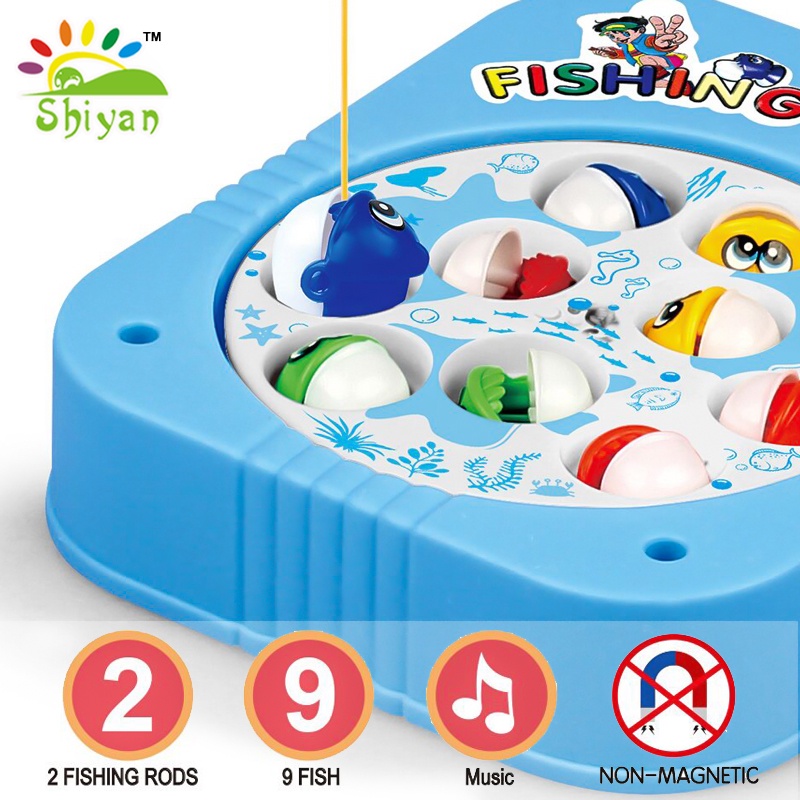 [Shiyan] mini fishing toy game mainan anak mancing ikan dilengkapi musik anak toddler fishing toy game education