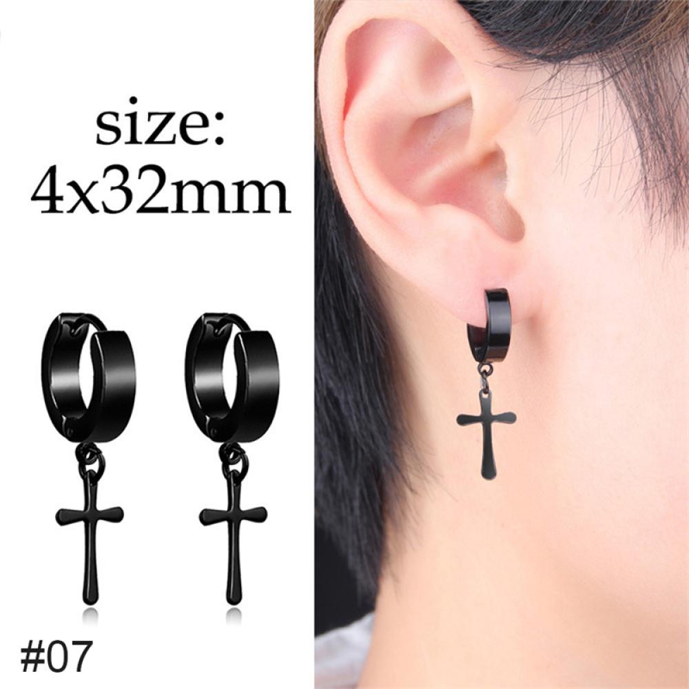 Timekey Anting Tusuk Stainless Steel Warna Hitam Untuk Wanita I3S7