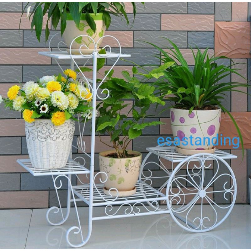 rak tanaman besi model sepeda/standing rak besi/rak tanaman besi/READY BISA COD