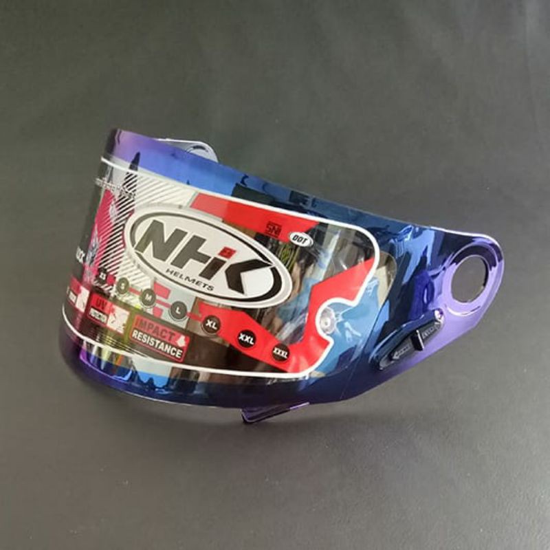 flat visor race nhk gp pro ring iridium blue / silver free sticker dan masker