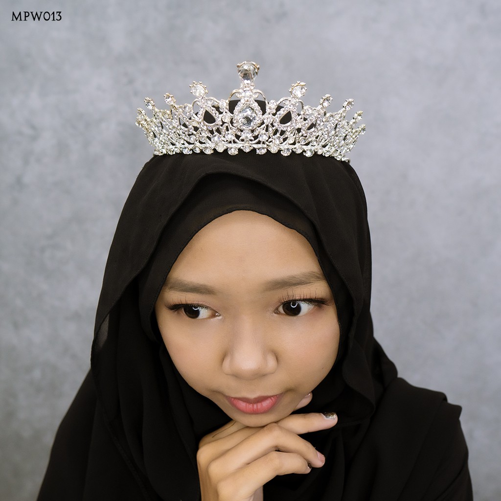 [READY STOK] HEADPIECE AKSESORIS RAMBUT HIJAB PERNIKAHAN SILVER MPW013