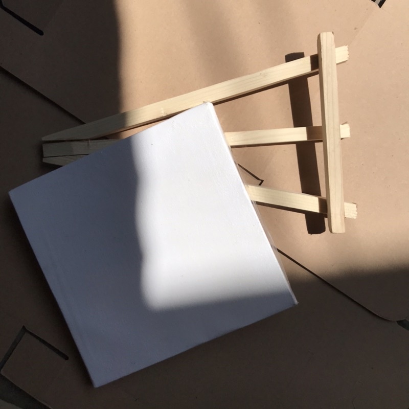 

paket set stand lukis 30 cm & kanvas lukis 20x20 cm