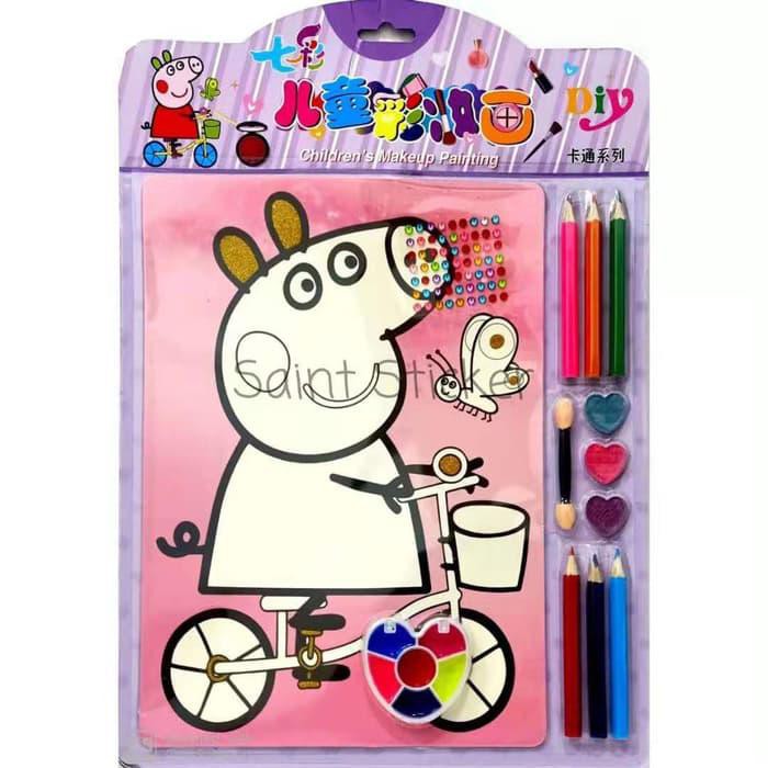 

Lukisan / Kanvas Lukis Mewarnai Drawing Canvas Anak Karakter Kartun Peppa Pig Bisa cod