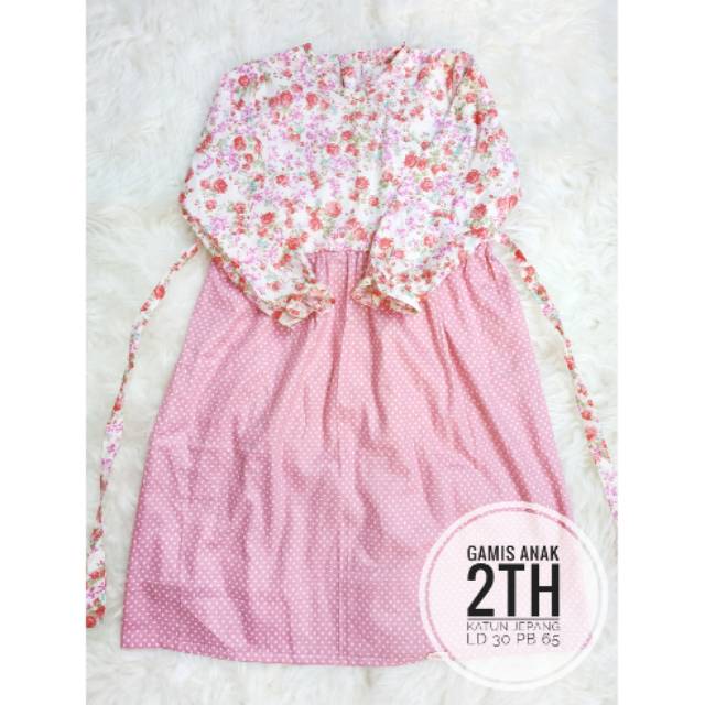 Gamis anak katun jepang bunda wiwik
