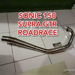 leher header pipa knalpot roadrace Sonic 150 Supra GTR jengat ndangak