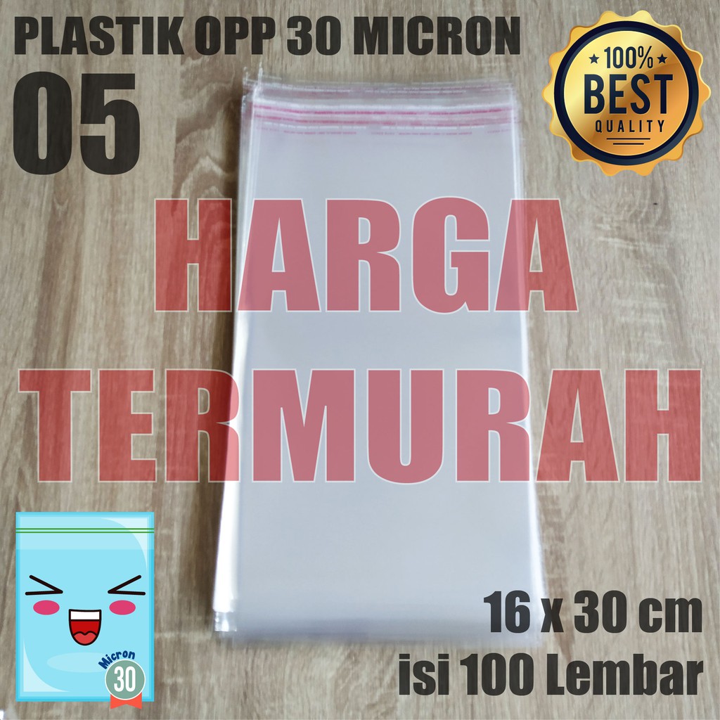 

RB PLASTIK OPP TEBAL 16 x 30 cm 30 Micron (0,5) PLASTIK KEMASAN ISI 100 PCS