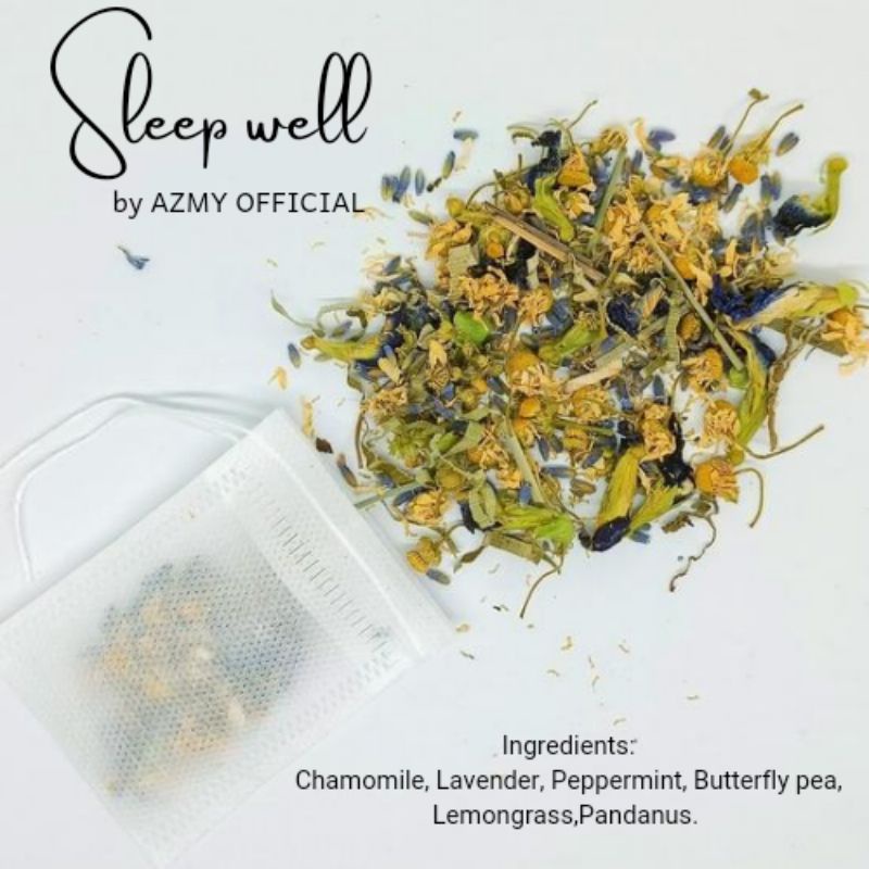 

SLEEP WELL SLEEPING BEAUTY TEA BLEND TEH CELUP KANTONG FLOWER HERBAL DETOX TEA TISANE CHAMOMILE LAVENDER PEPPERMINT BUTTERFLY PEA LEMONGRASS PANDANUS DAUN SEREH KERING DAUN PANDAN KERING ANTI INSOMNIA SUSAH TIDUR RELAXING TIDUR PULAS DEEP SLEEP