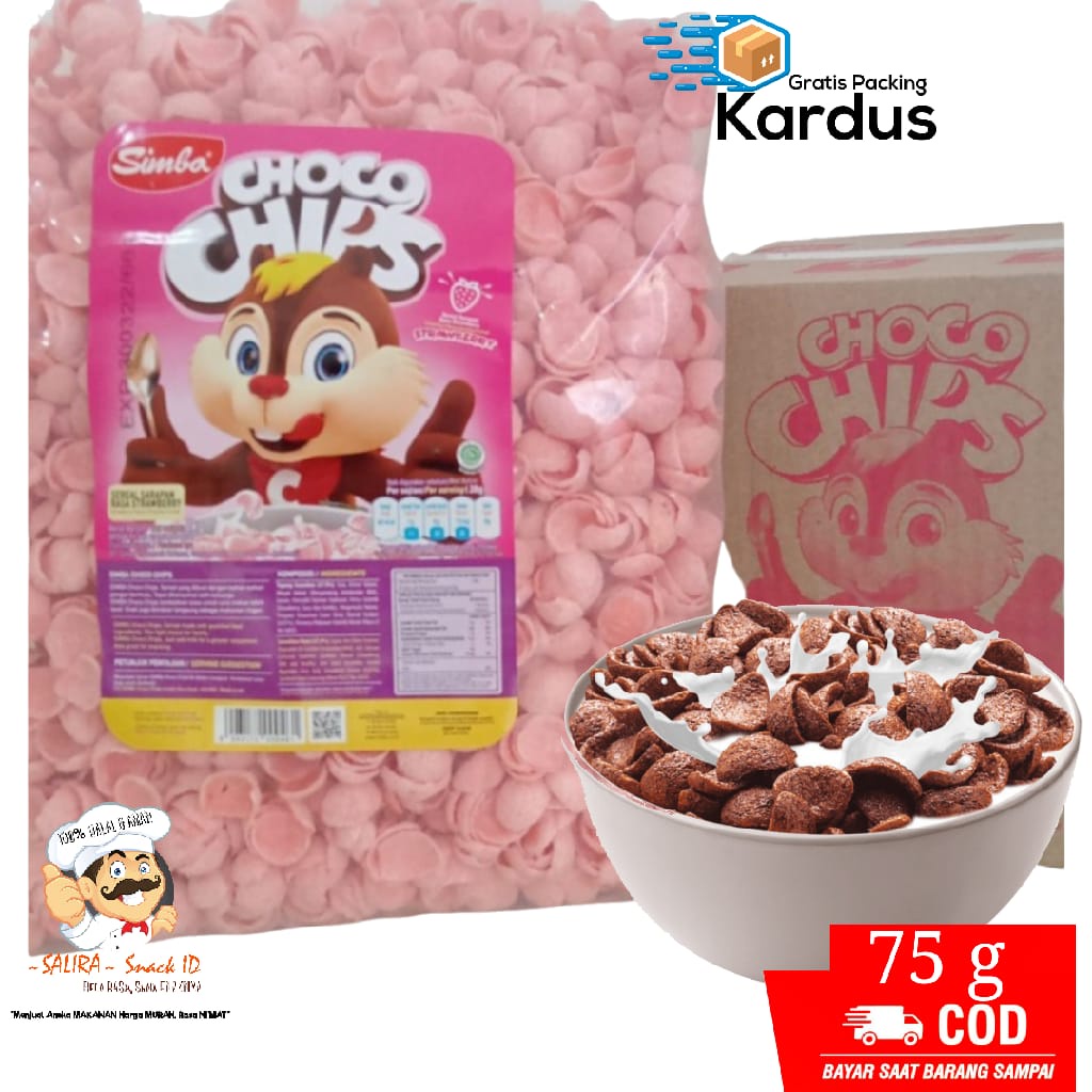 

CHOCO CHIPS 75g STROBERI / KOKO KRUNCH SIMBA jajanan murah makanan ringan snack kiloan cemilan sehat