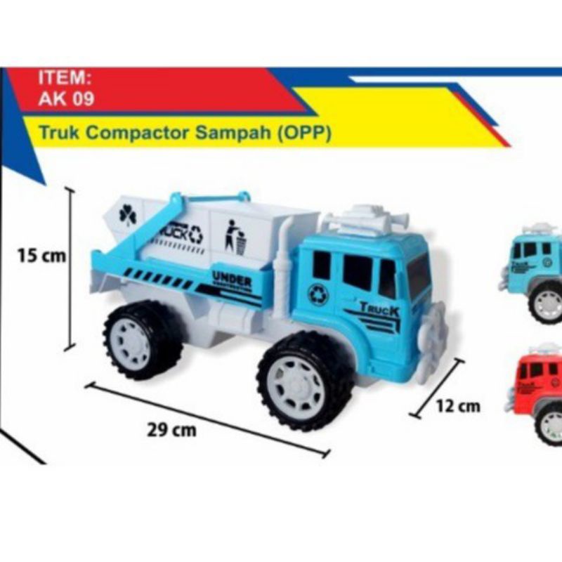 Mainan anak mobil mobilan truk compactor sampah - NO AK09