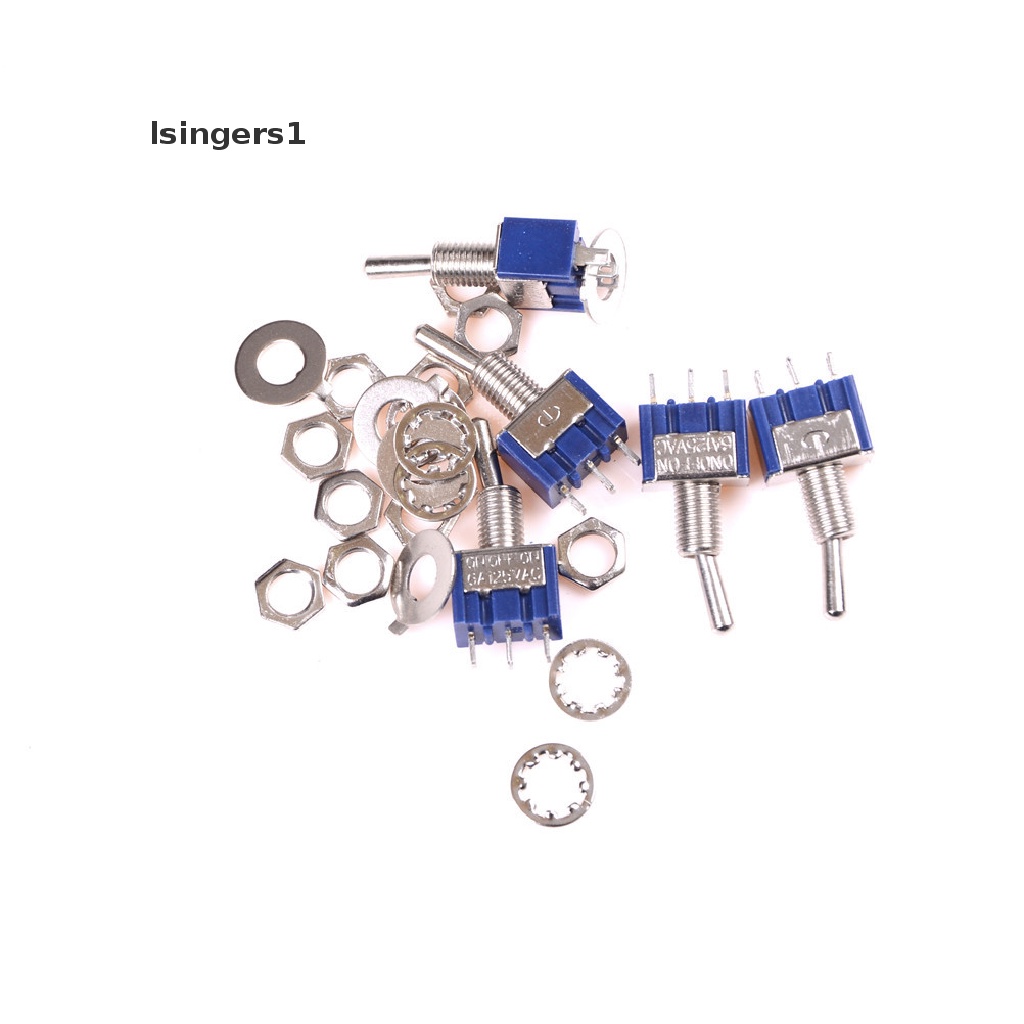 (lsingers1) 5pcs Saklar Toggle ON-OFF-ON Mini 3-pin 3 Posisi AC 125V / 6A