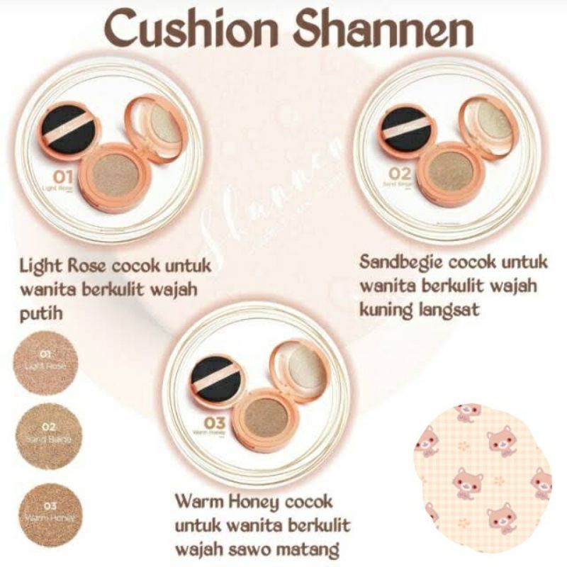 Promo COD Gratis Cushion Bedak Glowing Shannen No 01,02,03 Original Penyamaran Bekas Noda Bedak Cushion Anti Air / Bedak Cushion Waterproof / Cushion Bedak 2 in 1 / Cushion Bedak Buat Remaja / Cushion / Cushion Foundation Matte / Bedak Anti Air